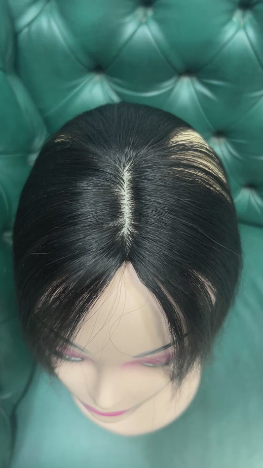 Human hair silk base 3x2 16inch toper